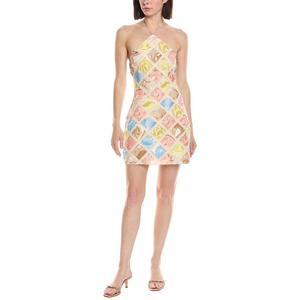 Hemant & Nandita Womens  Linen-Blend Mini Dress